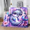 1 Stück Delfin-Druck Leichte Flanelldecke, Bequeme und Warme Decke, für Camping Sofa Bett und Couch Büro, Geeignet für Geschenk Blan