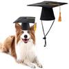 2Pcs/Set with Bow Tie Pet Graduation Caps Mortarboard Hat Congrats Grad Dog Graduation Hats Honors Graduation Degree Ceremony