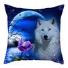 Animal Wolf King Print Pattern Sofa Cushion Cover Pillowcase Home Party Car Bedding