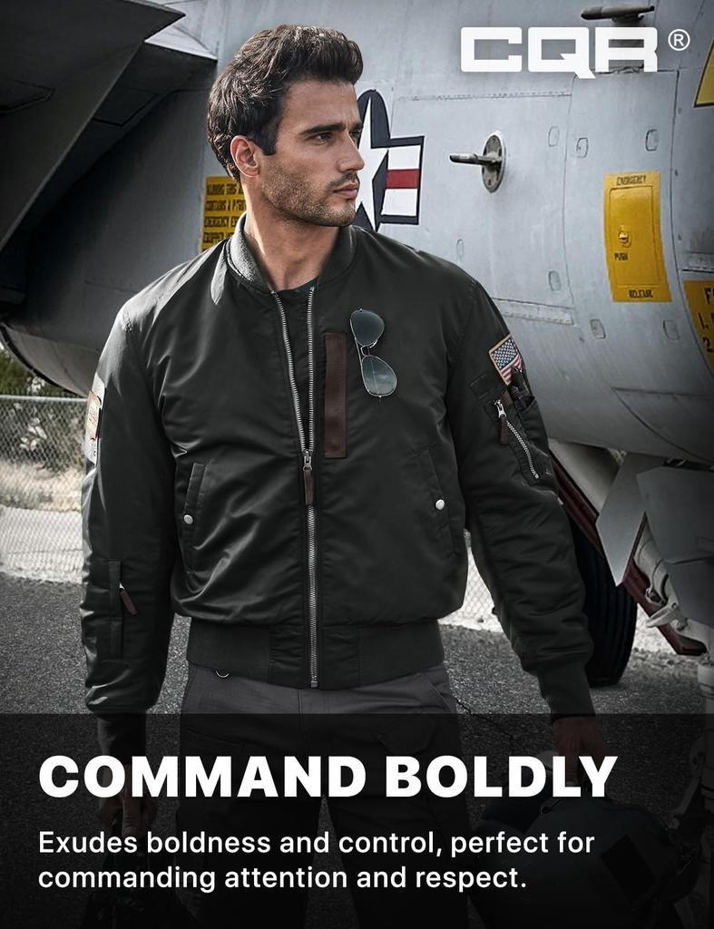 Kurtka lotnicza Jumper Flight Jacket Outdoor Travel Camping Climbing Duży rozmiar Wiosna Jesień Zima [CQR] Męska Damska [Wiatroszczelna/Odporna na zimno] HKJ502-BLK_L