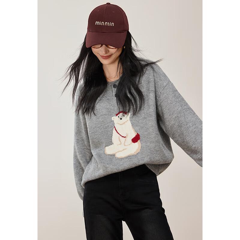 VICTORIA&VERA Women's Backpack Bear Polo Knit Sweater