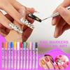 12Pcs/Set Nail Acrylic Graffiti Pen Colourful Nail Marker Drawing DIY Beauty NailArt Tool Waterproof And Quick Drying Nail Mark