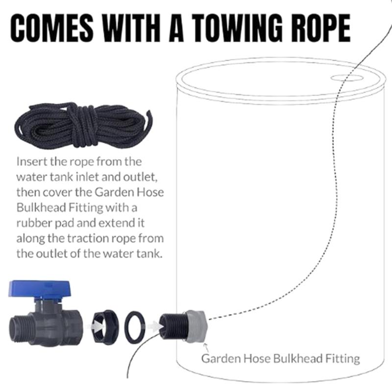 Kunststoff-Regentonnen-Ventil-Set Enthält Wasserdichte Adapter und Gewindedichtband für Gartenbewässerungssysteme