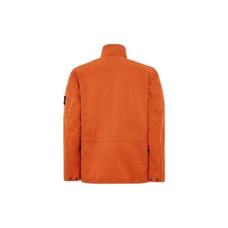 STONE ISLAND Solid Color Logo Badge Stand Collar Long Sleeve Jacket Men Jacket Orange 781542730-V0073