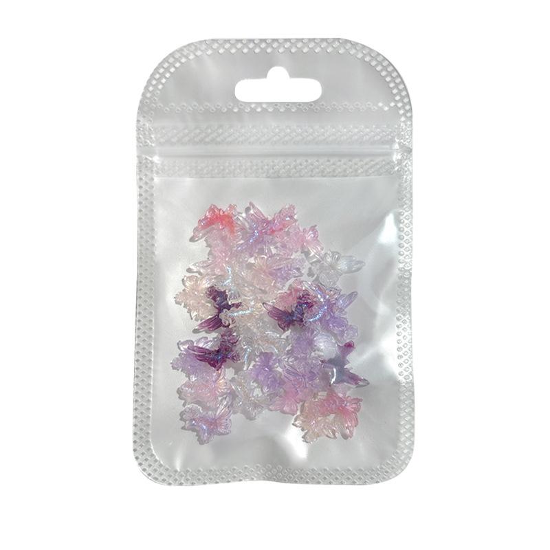 

30 шт. DIY Nail Art Decor 3D Бабочка Цветок Ювелирные изделия Фрезер для ногтей Аврора Смола Бабочка Блестящий Розовый Дизайн Алмазного Маникюра