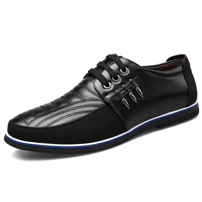 Men Genuine Leather fur Shoes High Quality Elastic Band Fashion Design Solid Tenacity Comfortable Men's Shoes Big Sizes 46