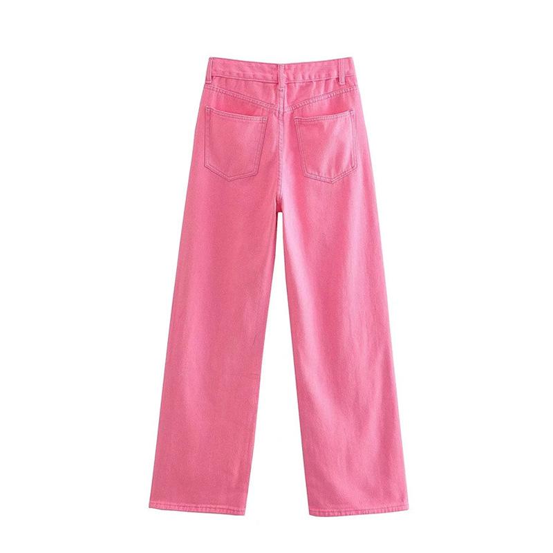 Damen Jeans in Übergröße, Pink, High-Waist, Gerades Bein (Sommer 2026)