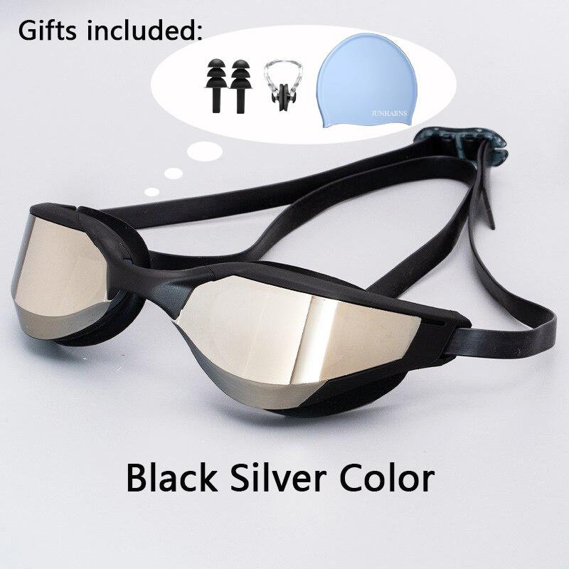 Meslek Yarış Yüzme Gözlüğü Kaplama Su Geçirmez UV Koruması Yarışma Buğu Önleyici Gözlükler Açık Hava Maç Gözlükleri