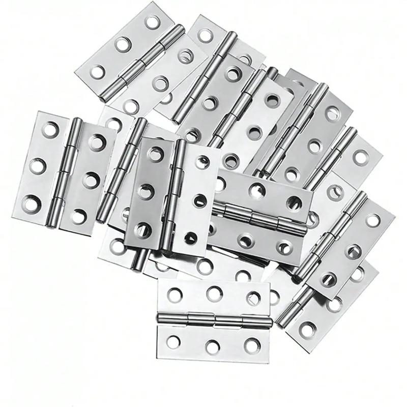 

20PCS Door Hinge Stainless Steel Flat Hinges Window Cabinet Hinges Door Connector Bookcase Wooden Box Furniture Hardware