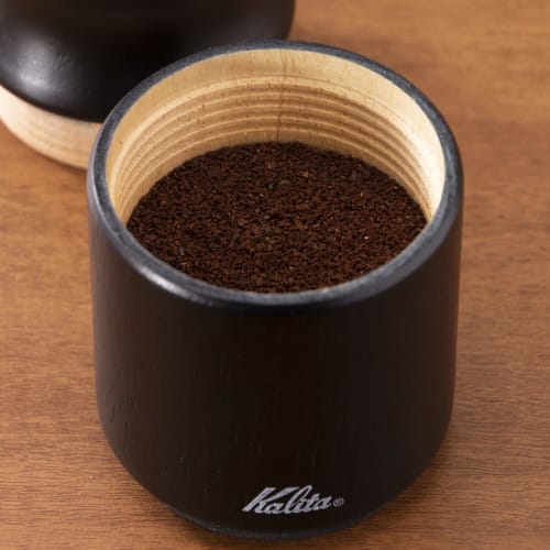 Kalita KH-10BK Coffee Mill, Black, with Adjustable Coarseness, Wooden and Durable Cast Iron Cutter, #42168, Hand Grinder, Manual, Perfect for Beginner