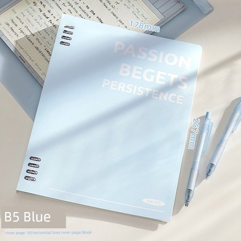 

Grade Three Class Two Removable Iron Clamp Loose Spiral Notebook Student B5 Postgraduate Entrance Examination Notebook Good-looking Notepad K B5 sky blue
