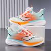 Children's sports shoes 2025 autumn new boys and girls middle-aged and older children rotating button breathable soft-soled running shoes