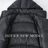 Mens Lightweight Puffer Hooded Down Jacket Winter Warm Loose Fit Urban Style Black Beige Gray