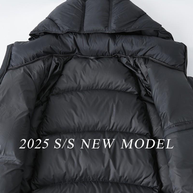 Mens Lightweight Puffer Hooded Down Jacket Winter Warm Loose Fit Urban Style Black Beige Gray