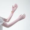 Summer sunscreen sleeves women's UV protection ice silk integrated extended gloves driving sunshade extended arm cover outdoor