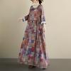 Long Sleeve Plus Size Vintage Floral New In Dresses for Women Casual Loose Spring Summer Autumn Dress