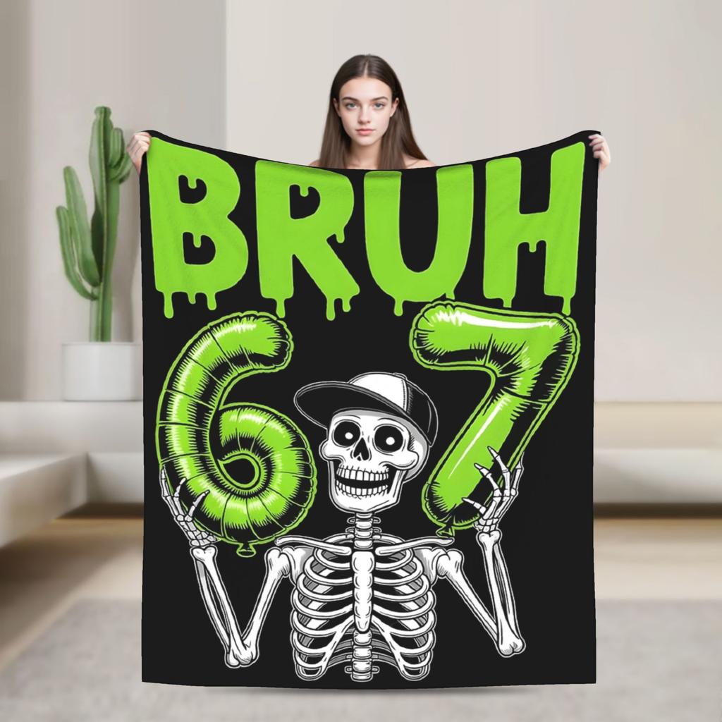 Six Seven Ice Cream Drip 67 Mason Meme Soft Blanket Adult Plush Bedding Throws Novelty Bedroom Flannel Bedspread Sofa Bed Cover