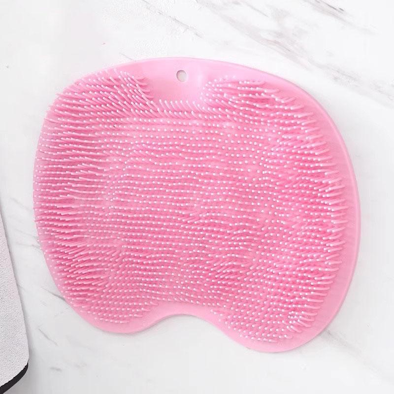 

Multi-purpose Foot Wash Brush Silicone Bath Massage Mat Reusable Exfoliating Shower Back Brush Wall Mounted with Suction Cup