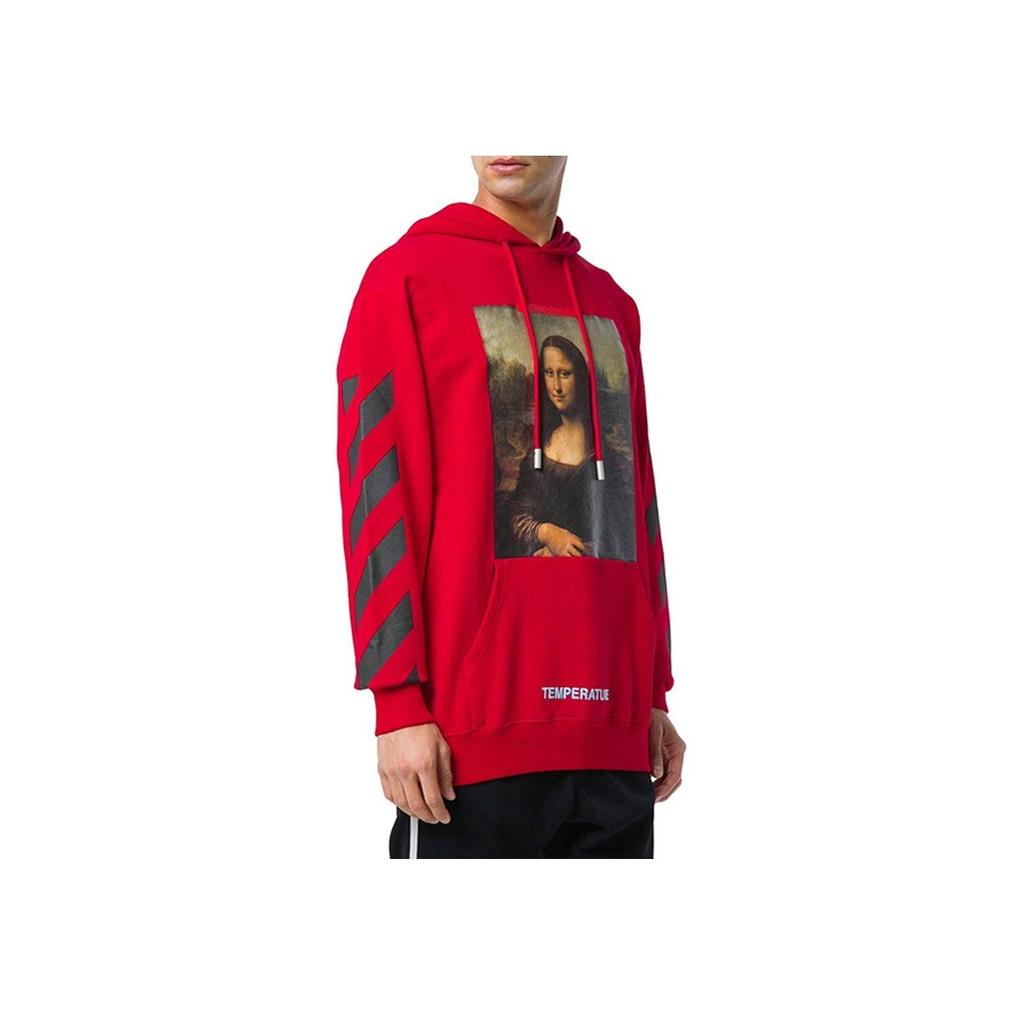 Off-White Mona Lisa Hooded Sweatshirt Red Men Tops OMBB029S180030122010
