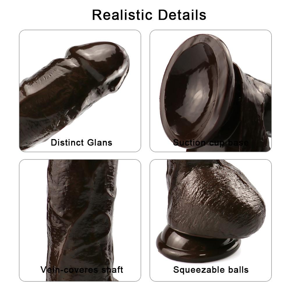 Brauner realistischer Dildo Strap-on-Dildo Höschen Analplug Gay Adult Game Sexspielzeug für lesbische Frauen Paare Erwachsene Masturbation Dick