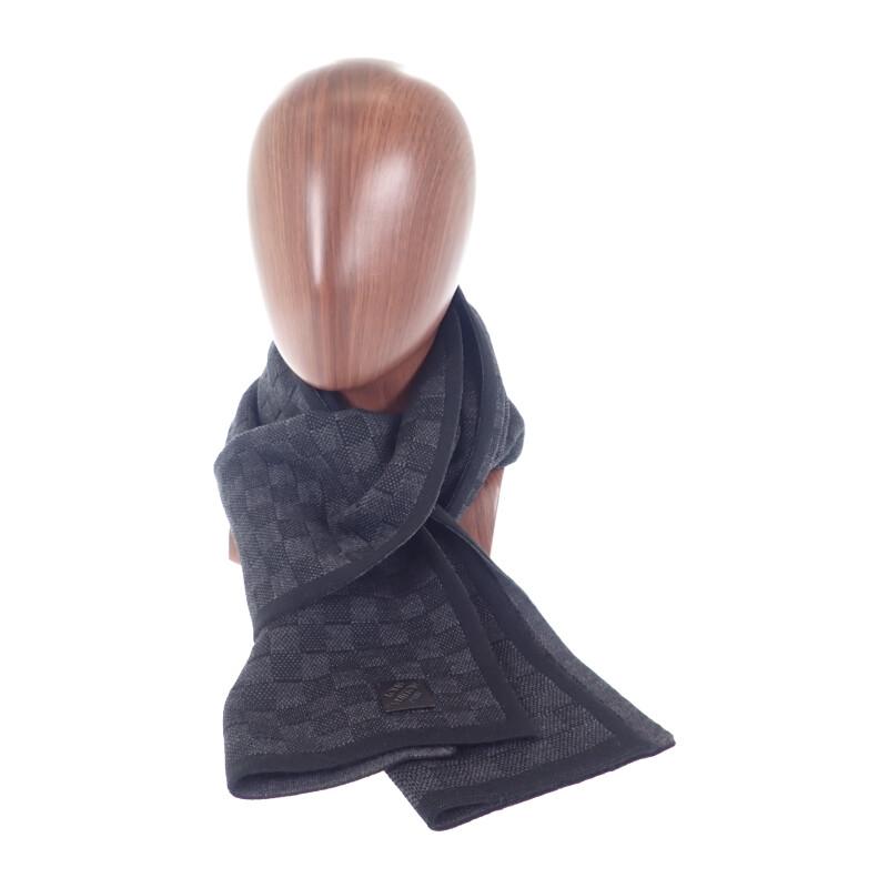 Louis Vuitton M77988 Scarf Black Wool Mens
