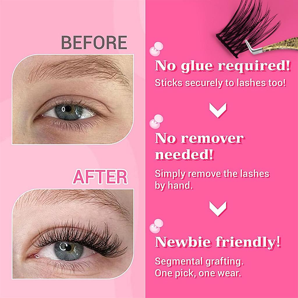 Z LRAQI BEAUTY Individual False Eyelashes Self Adhesive Cluster Fake Eyelashes Glue Free Eyelashes Natural Looking