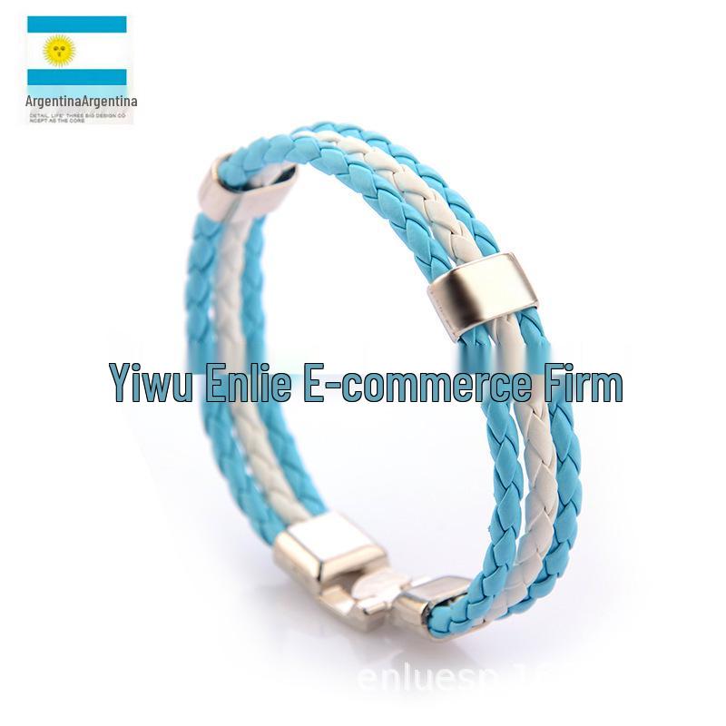 Customizable Faux Leather World Cup Color Bracelet