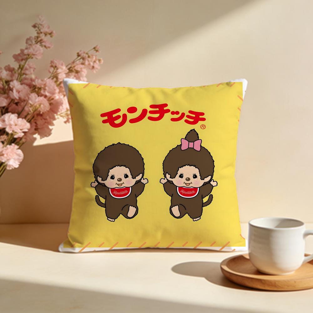 Popular MMonchhichiable Cushion Cover Stylish Washable Pillow Cover Ideal for Couch Bedroom Car Decoration