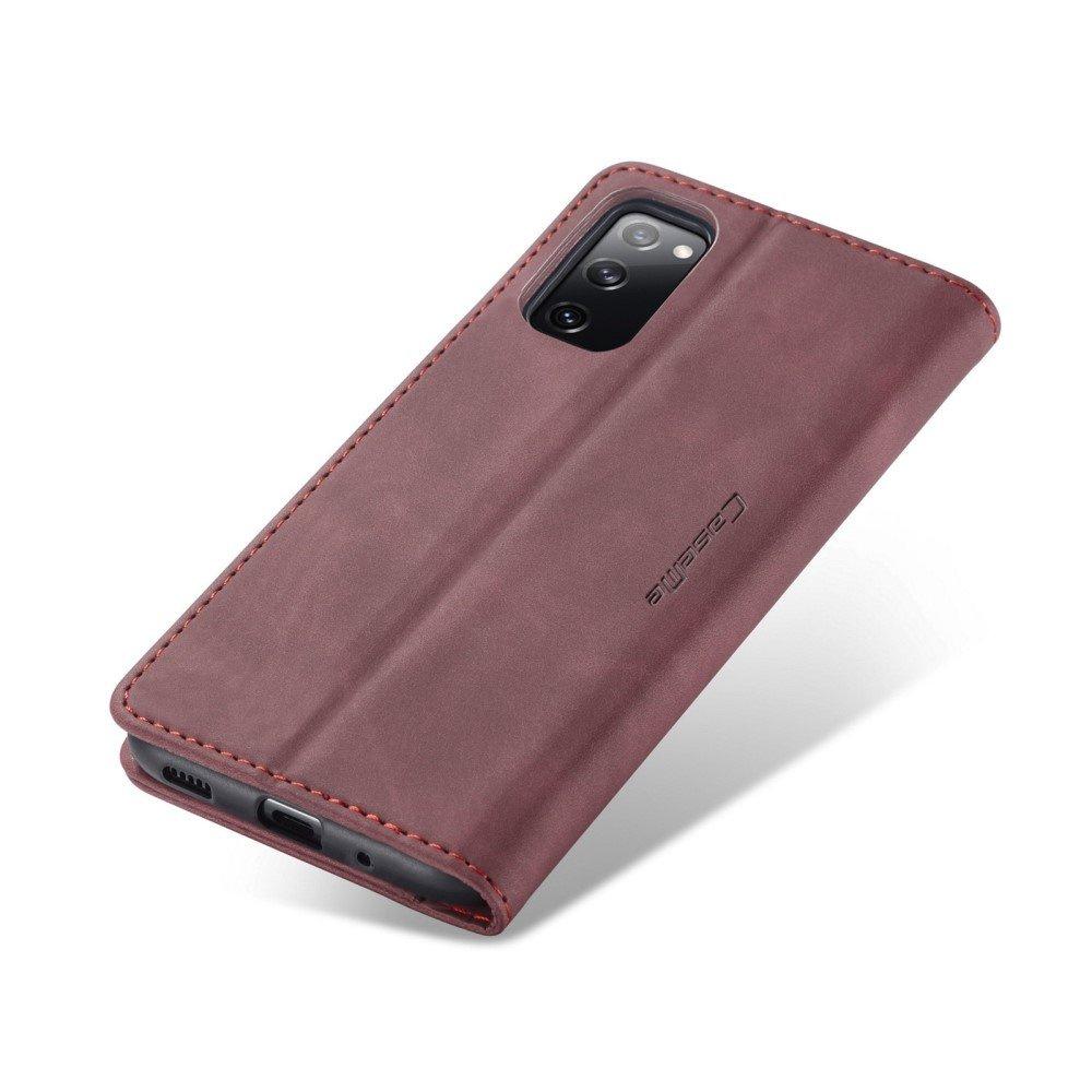 CASEME for Samsung Galaxy S20 FE, Leather Wallet Case, Red