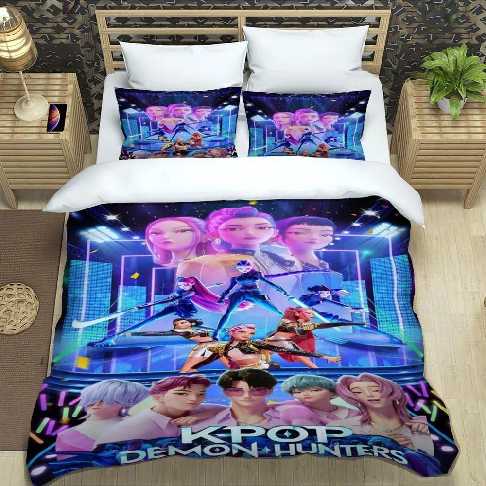Comforter Kpop Demon Hunters Printed Bedding Sets Exquisite Bed Supplies Set Comforter Set Bedding Set Luxury Birthday Gift