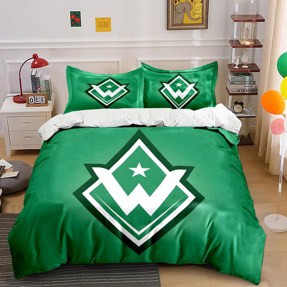 Green background, white emblem. Bedding sets Duvet cover sets Duvet covers Pillowcases(1*Duvet Cover 2*Pillowcases without duvet insert)
