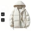 Winter Warm Hooded Jackets for Men Casual Windproof Coat Padded Thicken Parka Jacket Men's Quilted Full Zip Windbreaker Insulated Jackets with Hood