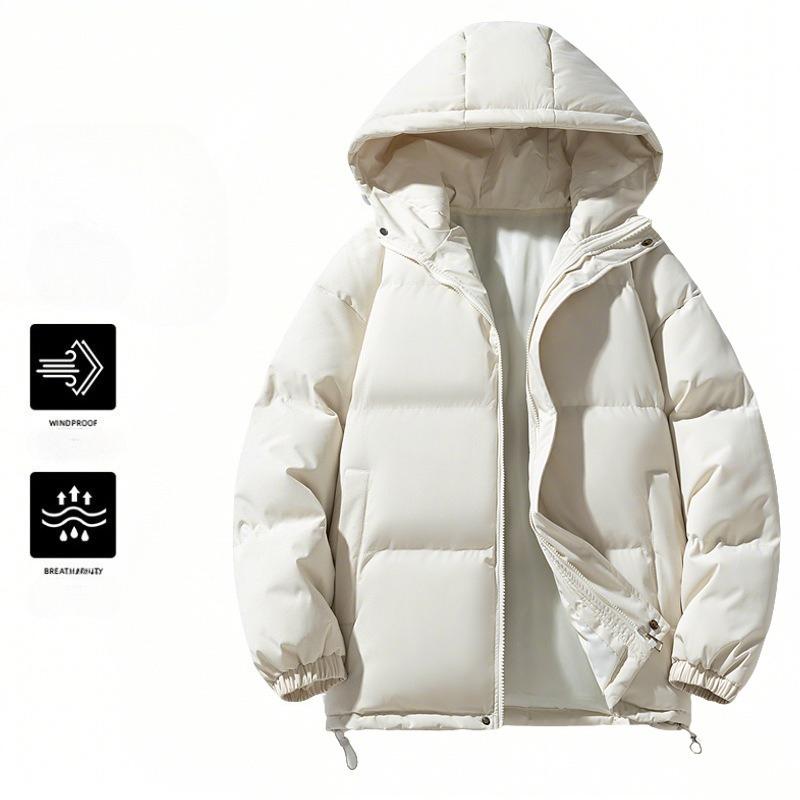 Winter Warm Hooded Jackets for Men Casual Windproof Coat Padded Thicken Parka Jacket Men's Quilted Full Zip Windbreaker Insulated Jackets with Hood