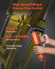 Grease Gun, 6000 PSI High Pressure, Heavy Duty Pistol Grip Grease Gun Kit with 0.4 L Capacity, Includes 45.7 Cm Flex Hose, 1 Extension Rigid Pipe and