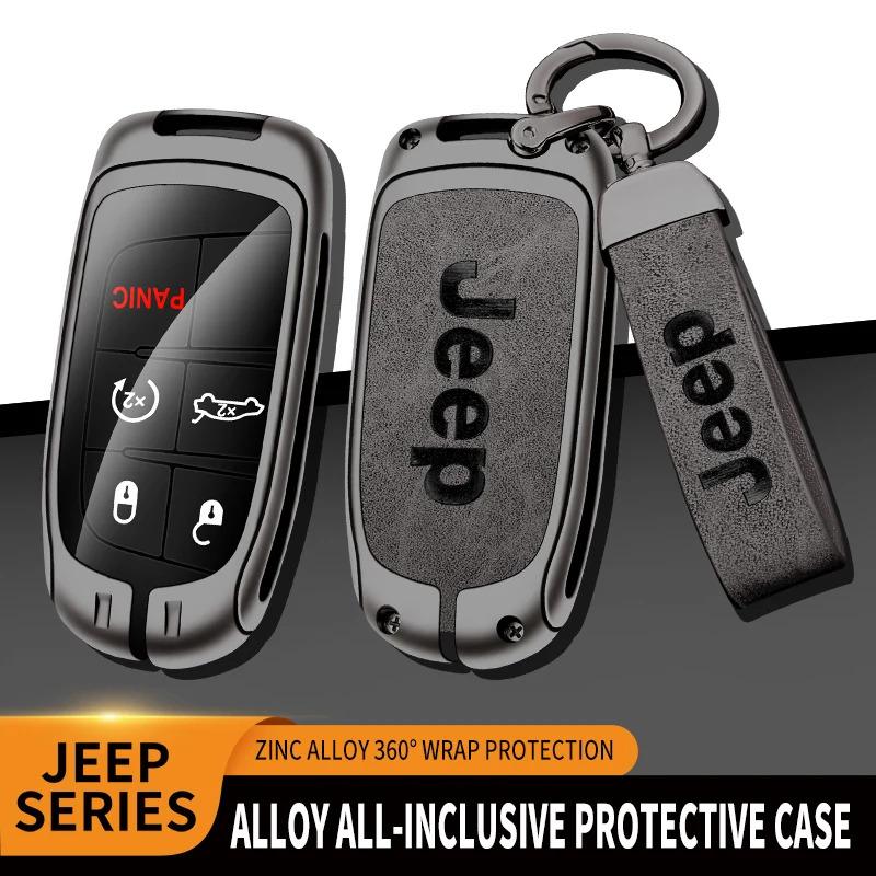 For Jeep Jeep Grand Cherokee Wrangler JK Renegade Patriot Commander Compass Gladiator Wagoneer Car Alloy Key Case Key Bag She
