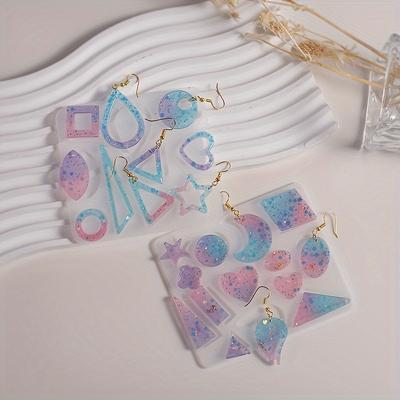 1PiecesDIYStar Moon Love Heart Earrings Pendant Silicone Mold DIYResin Epoxy Pendant Craft Casting Mold Handmade Jewelry Tool Re