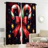 2pcs,Curtains Christmas Candy Cane Bow Stars (3) Popular Curtains&Window Treatment Machine Washable Fabric Curtains Art Deco