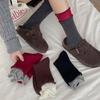 Women's Spring and Autumn Color Matching Double Collar Color Pure Cotton Boneless Tube Pile Socks