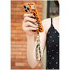 Women Short Wrist Pearl Chain Phone Lanyard Metal Buckle