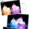 Soft Silicone Cat Seven Colors LED Night Lights USB Rechargeable Children Baby Kids Floor Lamp Creative Cartoon Room Decor Light