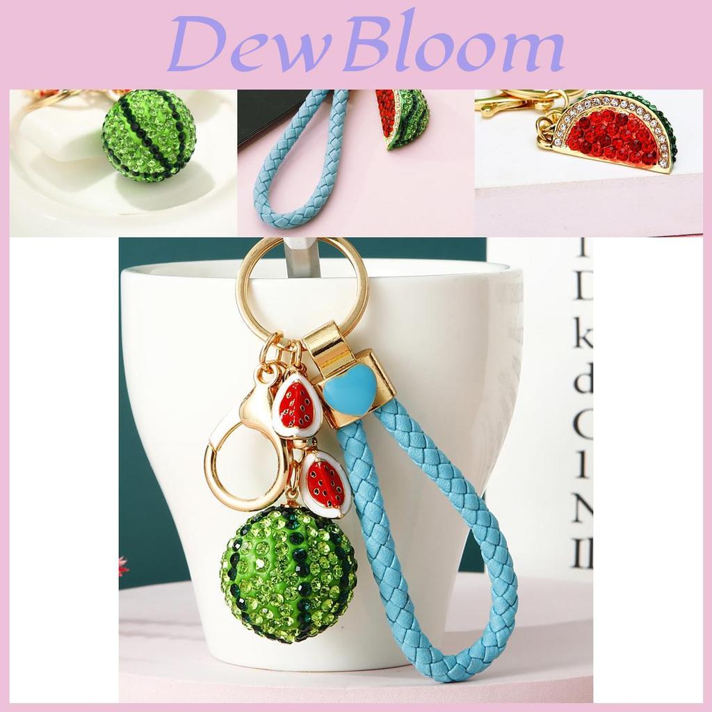 Charming Metal Watermelon Keychain Accessory With Sparkling Rhinestones For Bags