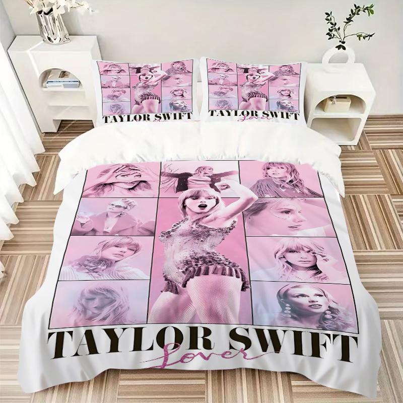Set di biancheria da letto 3 pezzi Taylor Swift Album Lover Per tutte le taglie Nuovo Copriletto Stampato 3D Piumone Copripiumone Federa Decorazione Camera da Letto