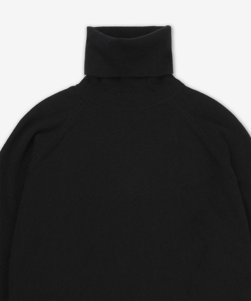 SAINT LAURENT Cashmere Cassandre Embroidered Logo High-Neck Knit - Black / 820746Yall21000