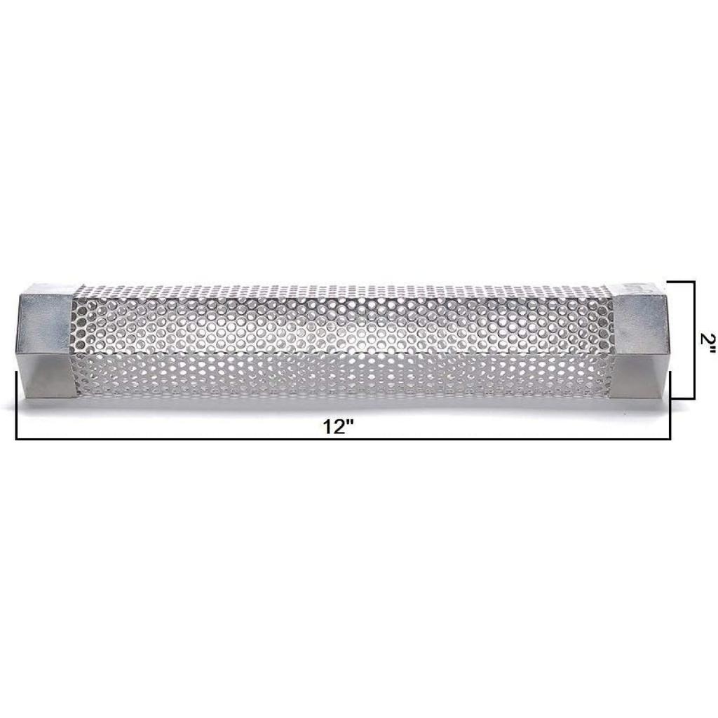 12" Stainless Steel Smoker Tube Smoker Box Hot or Cold Smoking Use Wood Pellets or Wood Chips for Up To 5 Hours of Smoke Flavor Infusion