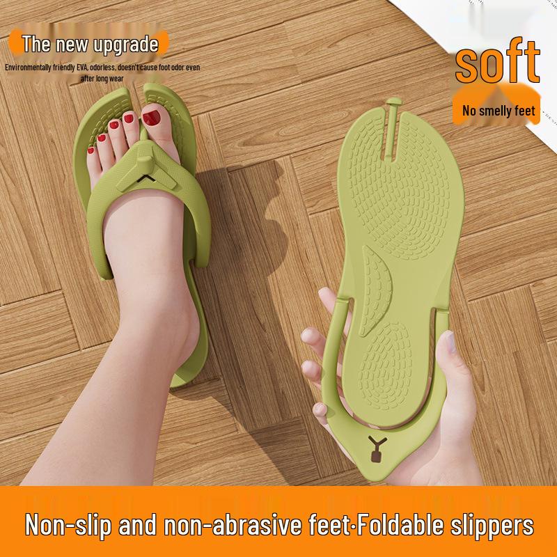Unisex Portable Folding Non-Slip Travel Slippers for Beach, Bathroom, and Business Trips
