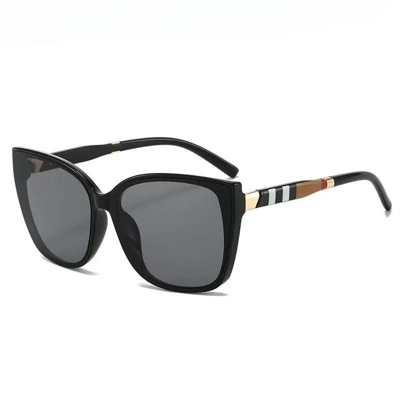 Fashion Sunglasses Cross-border Cat s Eye Women s Sun Glasses Men s Round Face Tide Cross-border Large-frame UV-proof Shades no case
