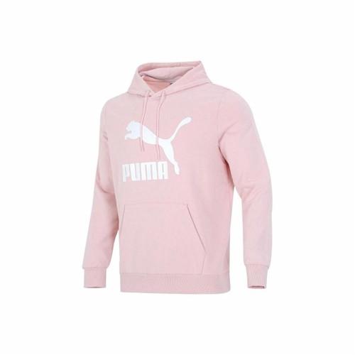 Puma Мужская розовая спортивная толстовка-пуловер с принтом логотипа EU S розовый