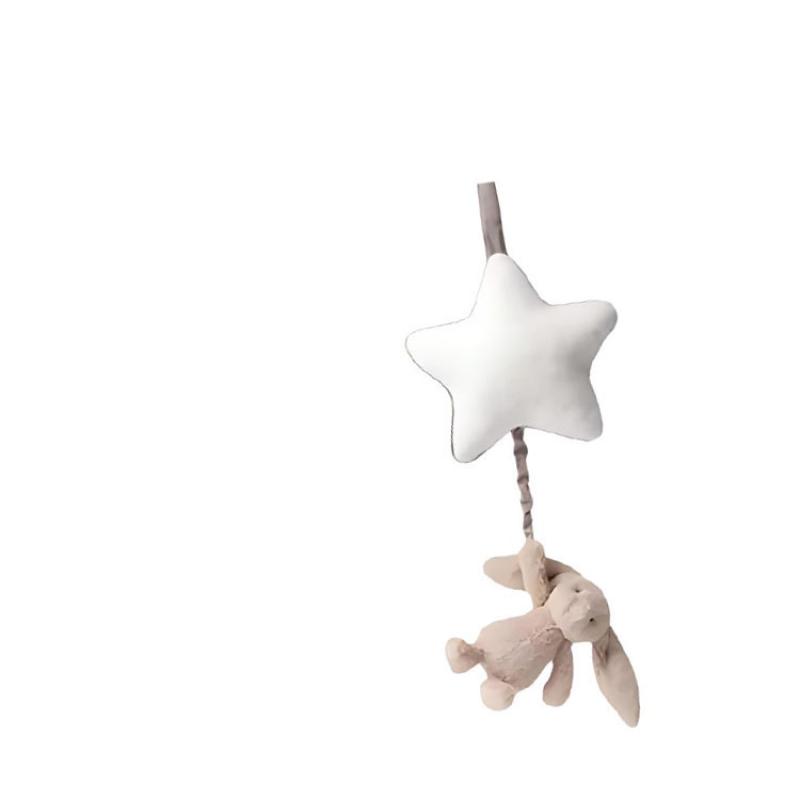 JELLYCAT Shy Series Music Pull Bell Brown and White Rabbit Cute Doll Plush Doll 28cm Height