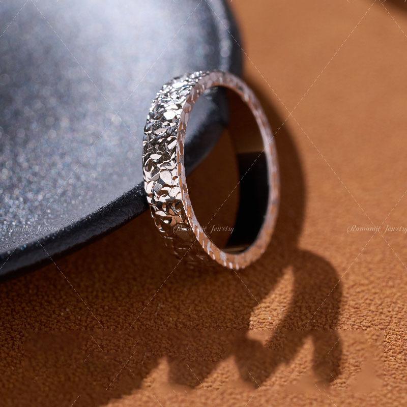 Gypsy Star Hammer Pattern Crushed Ice Ice Ring Super Flash Advanced Light Luxury Temperament Stacked Wearing Exquisite Simple Index Finger Ring