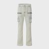 Men's American Retro Multi-Pocket Stretch Jeans - Yellow Mud-Dyed Trousers